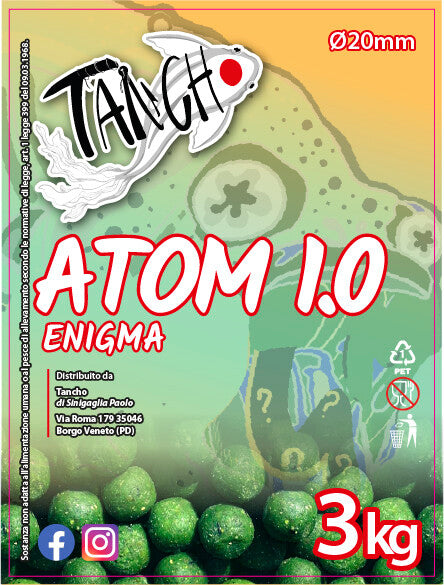Atom 1.0 Enigma - Boiles da Pastura Premium per Carpe | Esche Profumate Tanchobait