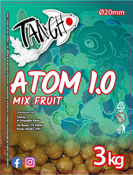 Atom 1.0 Mix Fruit - Boiles da Pastura Fruttati per Carpe | Esche Premium Tanchobait